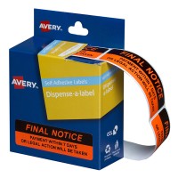 Avery Label Dispenser DMR1964R3 Final Notice 19x64mm 125 Pack