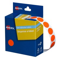 Avery Label Dispenser DMC14FR Red Fluoro Round 14mm 700 Pack