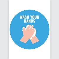 Avery Pre-Printed Self-Adhesive Sign Wash Your Hands Round 20cm 5 Sheets Avery Pre-Printed Self-Adhesive Sign Wash Your Hands Round 20cm 5 Sheets