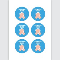 Avery Pre-Printed Self-Adhesive Sign Wash Your Hands Round 6up 5 Sheets Avery Pre-Printed Self-Adhesive Sign Wash Your Hands Round 6up 5 Sheets