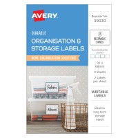 Avery Organisation & Storage Labels 91x68mm 2up 4 Sheets Avery Organisation & Storage Labels 91x68mm 2up 4 Sheets