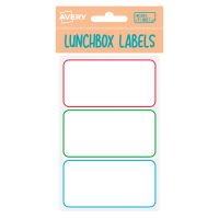 Avery Label Lunch Box Assorted Colours 3up 3 Sheets
