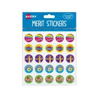 Avery Merit Stickers Assorted Captions 1 Round 22mm 300 Pack Avery Merit Stickers Assorted Captions 1 Round 22mm 300 Pack
