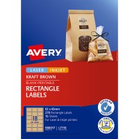 Avery Label L7110 Rectangular Kraft 18up 15 Sheets 62x42mm
