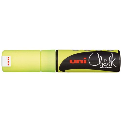 Uni Chalk Marker 8.0mm Chisel Tip Fluoro Yellow PWE-8K Uni Chalk Marker 8.0mm Chisel Tip Fluoro Yellow PWE-8K