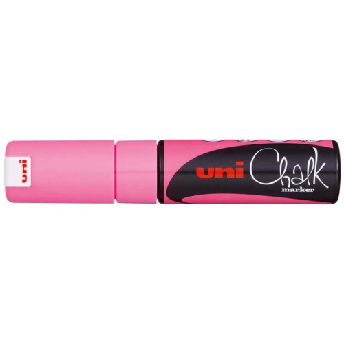 Uni Chalk Marker 8.0mm Chisel Tip Fluoro Pink PWE-8K Uni Chalk Marker 8.0mm Chisel Tip Fluoro Pink PWE-8K