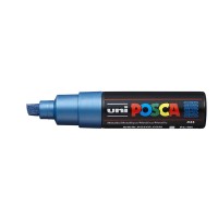 Uni Posca Marker 8.0mm Bold Chisel Metallic Blue PC-8K
