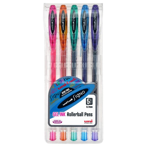 Uni-ball Signo Fine 0.7mm Capped Pack 5 Asstd UM-120 Uni-ball Signo Fine 0.7mm Capped Pack 5 Asstd UM-120