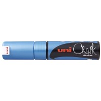 Uni Chalk Marker 8.0mm Chisel Tip Metallic Blue PWE-8K