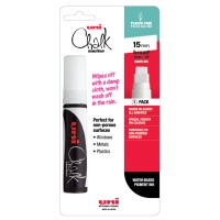 Uni Chalk Marker 15.0mm Chisel Tip White PWE-17K Hangsell