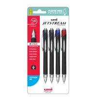 Uni Jetstream 1.0mm Medium Retractable Assorted Hangsell Pk4
