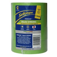 Sellotape Washi Premium+ Strong Green 36mm x 50m 4 PACK