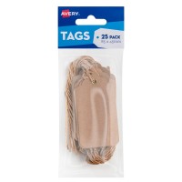 Avery Kraft Brown Scallop Tags  85x45mm 25 pack