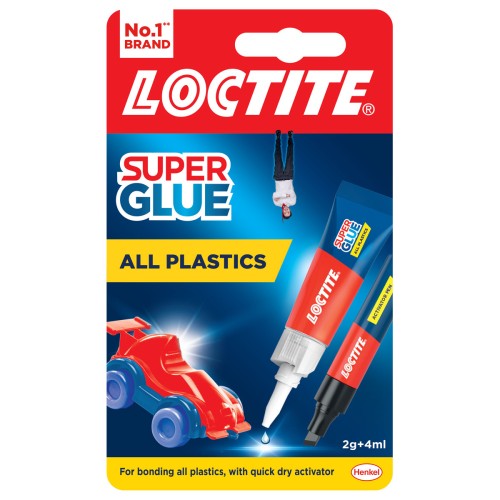 Loctite Super Glue 2-Part All Plastics 2g & 4ml Loctite Super Glue 2-Part All Plastics 2g & 4ml