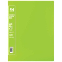 FM A4 Premium Display Book 20 Pocket Lime Green