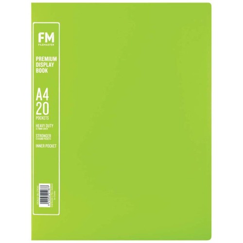 FM A4 Premium Display Book 20 Pocket Lime Green FM A4 Premium Display Book 20 Pocket Lime Green