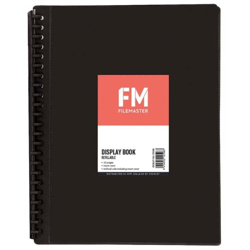 FM Display Book Black Insert Cover 20 Pocket Refillable FM Display Book Black Insert Cover 20 Pocket Refillable