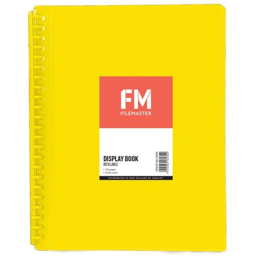 FM Display Book Yellow Insert Cover 20 Pocket Refillable FM Display Book Yellow Insert Cover 20 Pocket Refillable