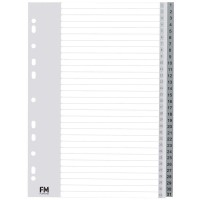 FM Indices A4 1-31 Grey Polyprop