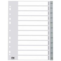 FM Indices A4 Jan-Dec Grey Polyprop