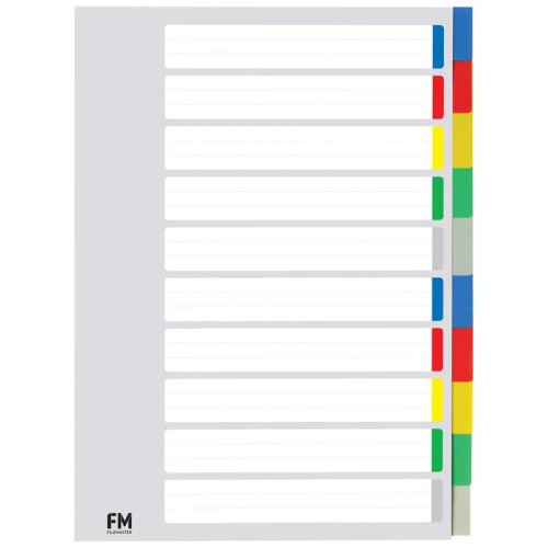 FM Indices A4 10 Tab Colour FM Indices A4 10 Tab Colour
