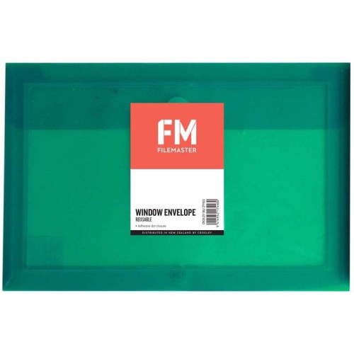 FM Envelope Reusable Green Window Polyprop FM Envelope Reusable Green Window Polyprop