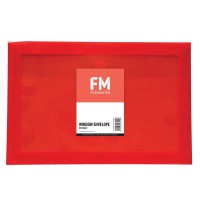FM Envelope Reusable Red Window Polyprop