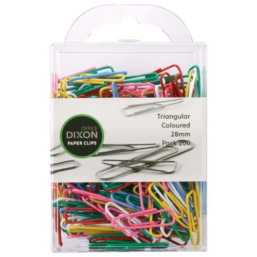 Dixon Paper Clips 28mm Tri Coloured Pack 200 Dixon Paper Clips 28mm Tri Coloured Pack 200