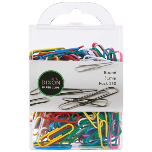Dixon Paper Clips 31mm Round Coloured Pack 150 Dixon Paper Clips 31mm Round Coloured Pack 150