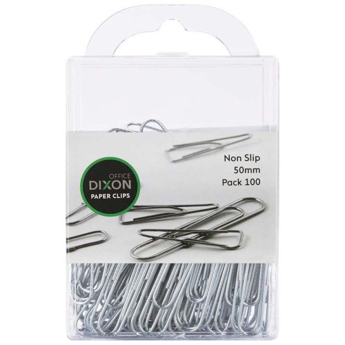 Dixon Paper Clips 50mm Nonslip Pack 100 Dixon Paper Clips 50mm Nonslip Pack 100