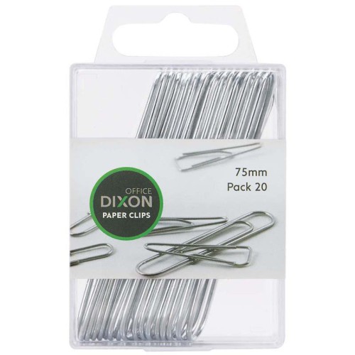 Dixon Paper Clips 75mm Pack 20 Dixon Paper Clips 75mm Pack 20