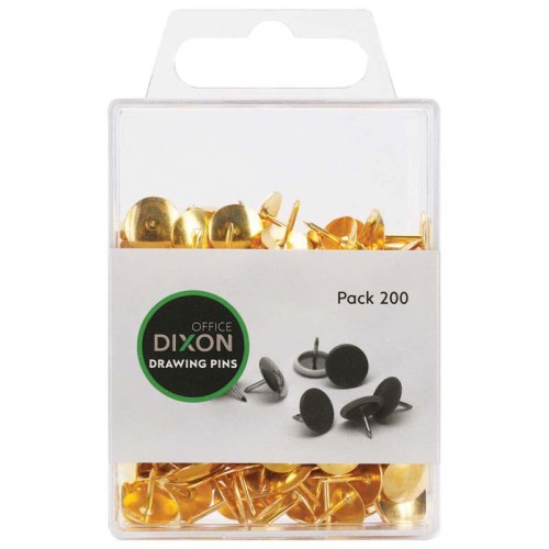 Dixon Drawing Pins Brass No.3 Pack 200 Dixon Drawing Pins Brass No.3 Pack 200