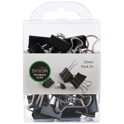 Dixon Foldback Clips 15mm Pack 24 Dixon Foldback Clips 15mm Pack 24
