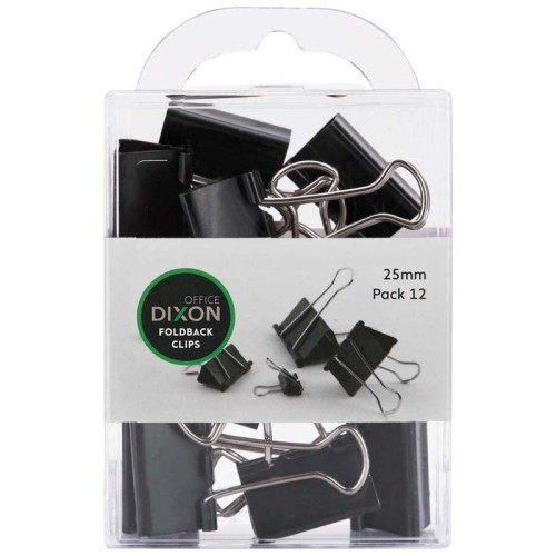 Dixon Foldback Clips 25mm Pack 12 Dixon Foldback Clips 25mm Pack 12