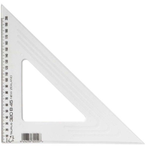 Taurus Set Square 32cm 45 Degree Bevelled Edge Taurus Set Square 32cm 45 Degree Bevelled Edge