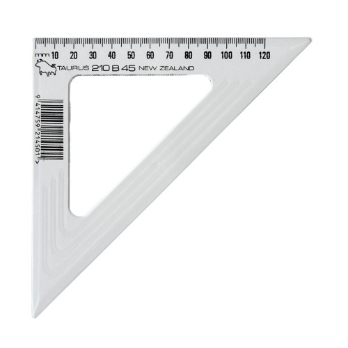 Taurus Set Square 21cm 45 Degree Straight Edge Taurus Set Square 21cm 45 Degree Straight Edge