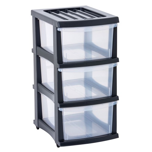 Taurus Storage Organiser 3 Drawer Grey Taurus Storage Organiser 3 Drawer Grey