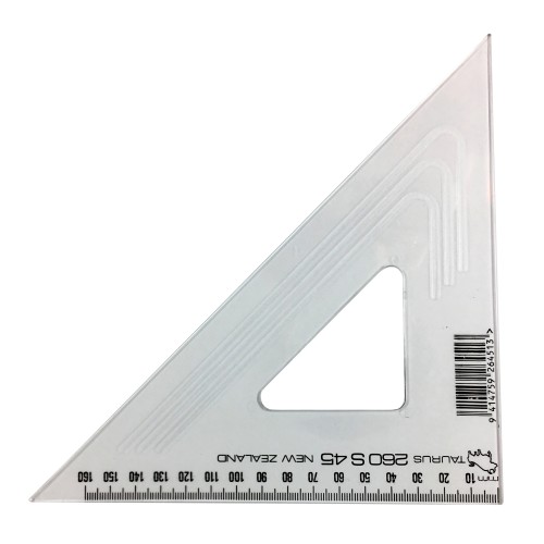 Taurus Set Square 26cm 45 Degree Straight Edge Taurus Set Square 26cm 45 Degree Straight Edge