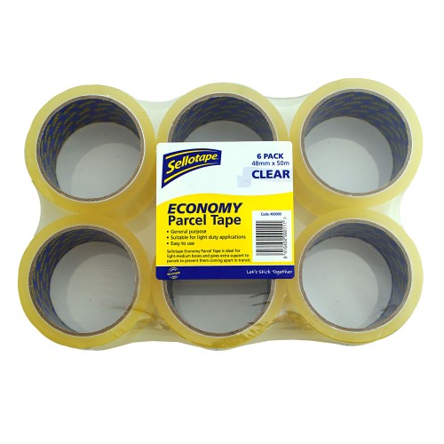 Sellotape Economy Parcel Tape Clear 6 Pack Sellotape Economy Parcel Tape Clear 6 Pack