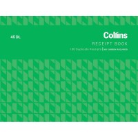 Collins Cash Receipt 45DL Duplicate No Carbon Required