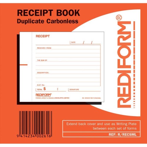 Rediform Book Receipt Small Duplicate 50 Leaf Rediform Book Receipt Small Duplicate 50 Leaf