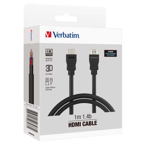 Verbatim Essentials HDMI Cable 1m Black Verbatim Essentials HDMI Cable 1m Black