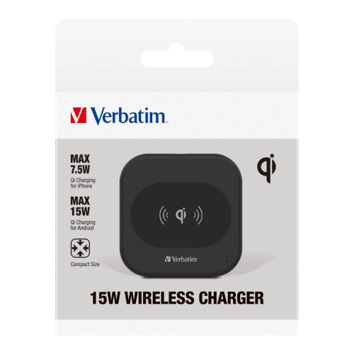 Verbatim Essentials Wireless Charger 15W Black Verbatim Essentials Wireless Charger 15W Black
