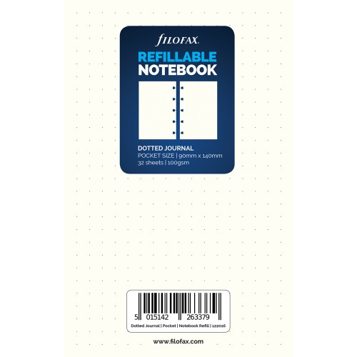 Filofax Notebook Refill Pocket Notepaper Dotted White Filofax Notebook Refill Pocket Notepaper Dotted White