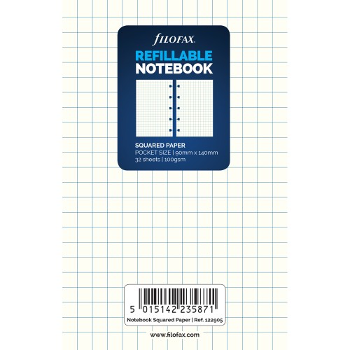 Filofax Notebook Refill Pocket Notepaper Squared White Filofax Notebook Refill Pocket Notepaper Squared White