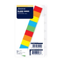 Filofax Organiser Refill Personal Index Blank 6 Tabs Multi-coloured Labels
