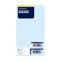 Filofax Organiser Refill Personal Notepaper Ruled Blue