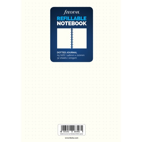 Filofax Notebook Refill A5 Notepaper Dotted White Filofax Notebook Refill A5 Notepaper Dotted White