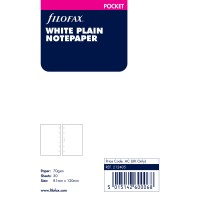 Filofax Organiser Refill Pocket Notepaper Plain White