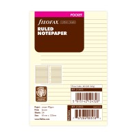 Filofax Organiser Refill Pocket Notepaper Ruled Cotton Cream
